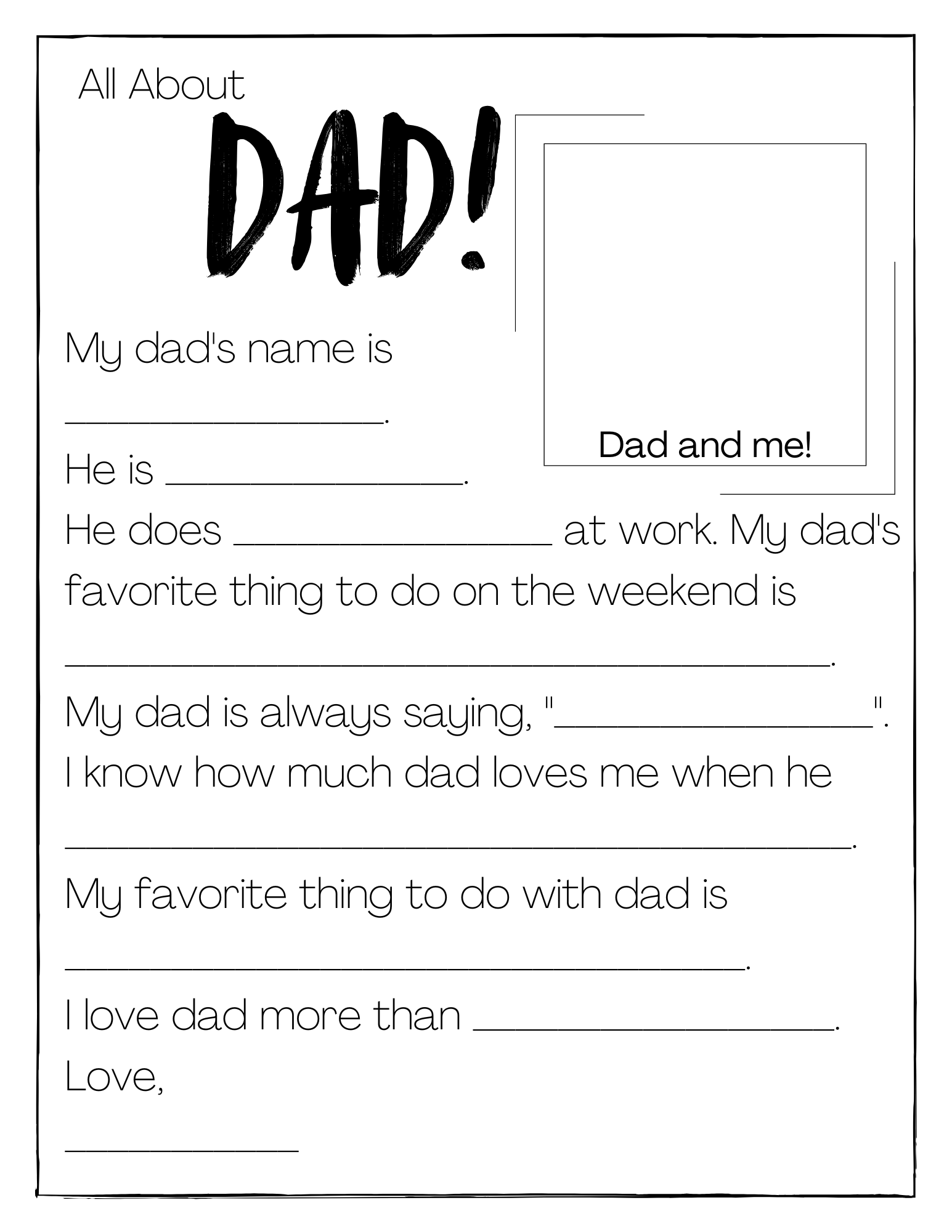 All About DAD- Father's Day