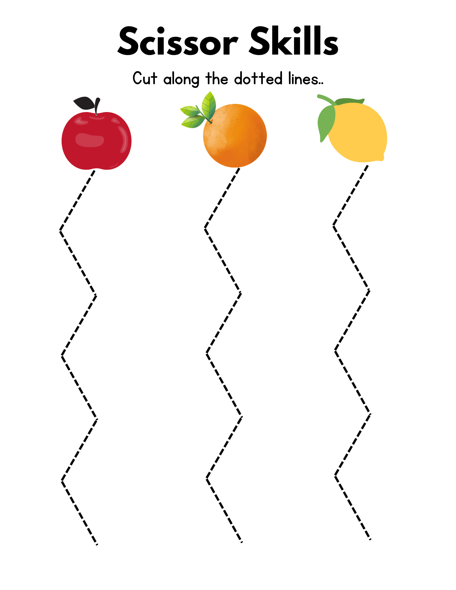 Scissor cutting practice